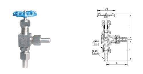 J24W-160P外螺纹角式截止阀结构图