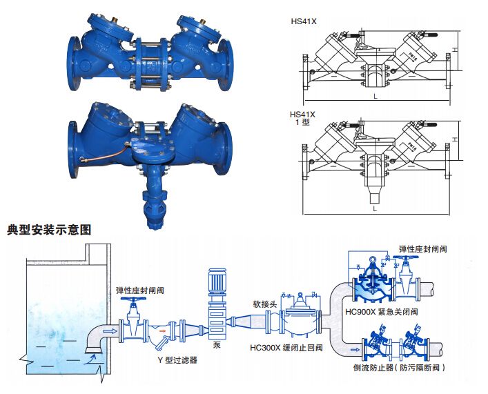 HS41X16-A防污隔断阀安装示意图